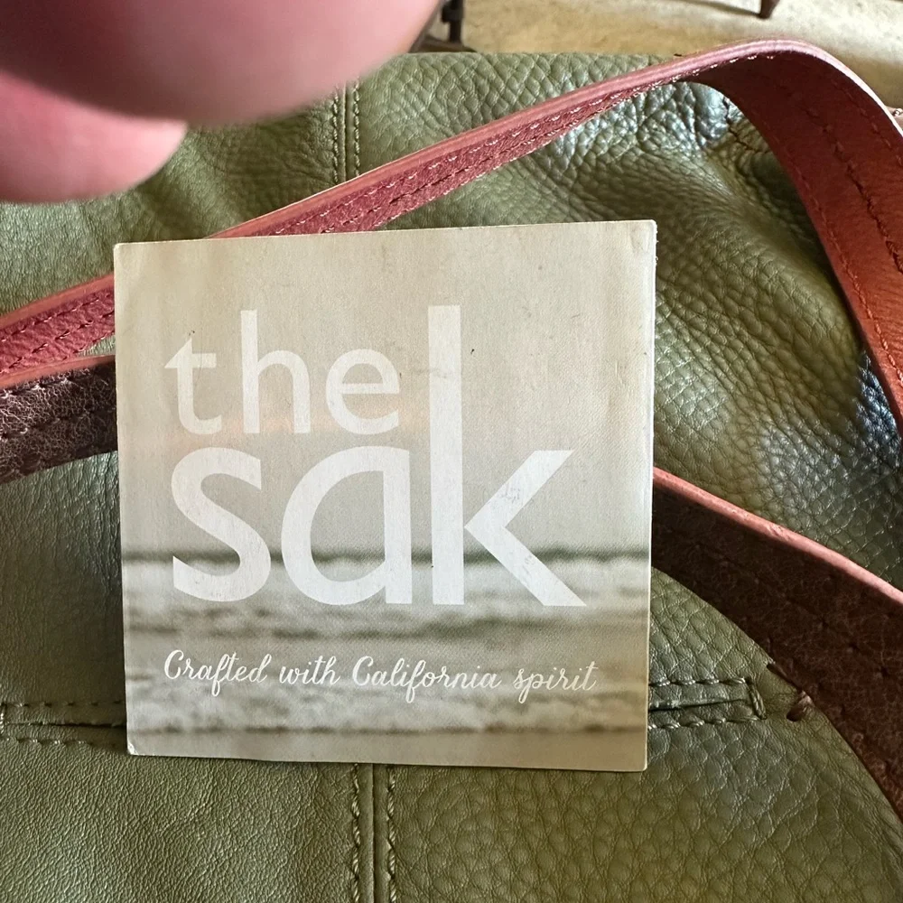 The Sak Green and Brown Leather Shoulder Bag - Picture 1 of 7